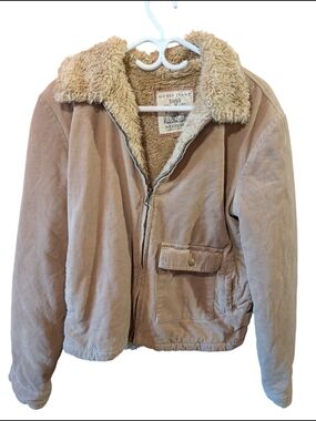 Guess Jeans Sherpa-Lined Tan Corduroy Jacket